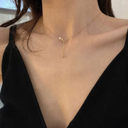 ネックレス ペンダント チェーン アクセサリー ジュエリー レディース シンプル おしゃれ カジュアル 上品 シルバーカラー ゴールドカラー 小さめ ファッション小物 女性 ハート パール 二重 プレート バー 小ぶり