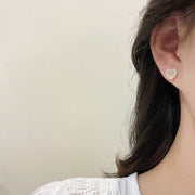 スタッドピアス レディース 女性 アクセサリー ファッション雑貨 小物 ハート ラインストーン フェイクパール ゴールドカラー ホワイト シンプル 可愛い キュート ガーリー フェミニン プレゼント ギフト
