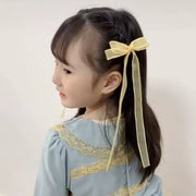 ヘアクリップ ヘアアクセサリー キッズ 女の子 子ども リボン型 ロング 長い 編み込み かわいい キュート 上品 エレガント 髪留め ヘアアレンジ サイド 髪飾り かわいい 可愛い お出かけ おしゃれ