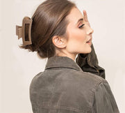 バンスクリップ ヘアクリップ レディース ヘアアクセサリー 髪留め 髪飾り スクエア 大きめ しっかり まとめ髪 マットカラー