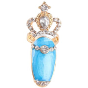 ネイルリング チップリング レディース アクセサリー 爪の指輪 フィンガー 指先用 ラインストーン 王冠 キラキラ かわいい おしゃれ
