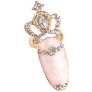 ネイルリング チップリング レディース アクセサリー 爪の指輪 フィンガー 指先用 ラインストーン 王冠 キラキラ かわいい おしゃれ