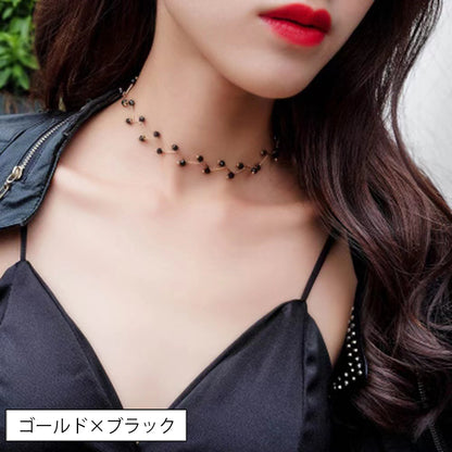 チョーカー レディース アクセサリー フェイクパール 2連風 ジグザグ 商品画像5