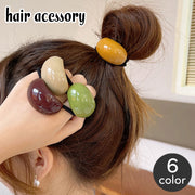 ヘアゴム レディース ヘアアクセサリー ラウンド 丸み モチーフ付き おしゃれ かわいい シンプル スモーキーカラー くすみカラー 髪留め 髪飾り ヘアアレンジ カジュアル デイリー 通勤 通学 オフィス 女性用 婦人用 ファッション小物