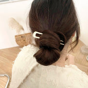 かんざし 簪 U字型 ヘアコーム レディース ヘアアクセサリー 髪飾り ヘアアレンジ まとめ髪 挿すだけ 簡単 ゴールドカラー シルバーカラー シンプル 夜会巻き ロングヘア セミロング 女性 婦人 誕生日 母の日 プレゼント 贈り物