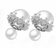 スタッドピアス バックキャッチ レディース アクセサリー ラインストーン フェイクパール 2WAY 存在感 カジュアル フォーマル 上品 エレガント プレゼント ギフト お祝い 記念日 誕生日 デート 女子会 パーティー 入学 卒業 結婚式 お呼ばれ お出かけ デイリー 普段使い かわいい おしゃれ きれいめ 大人女子 フェミニン 女性 婦人 シルバーカラー ホワイト
