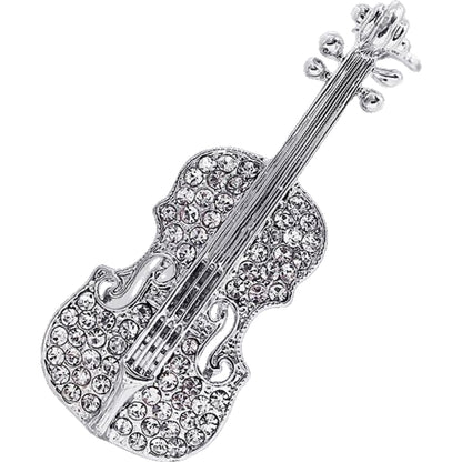 ピンブローチ レディース アクセサリー 音符 楽器 バイオリン ヴァイオリン×シルバー バリエーション画像