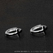 リングピアス フープピアス メンズ レディース ユニセックス 男女兼用 アクセサリー ファッション雑貨 小物 十字架 クロス ブラック シルバーカラー シンプル おしゃれ クール かっこいい プレゼント ギフト