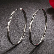 フープピアス リングピアス レディース アクセサリー 耳飾り 大きめ 輪っか サークル型 シルバーカラー シンプル おしゃれ 女性用 婦人用 プレゼント 贈り物 誕生日 記念日 ギフト