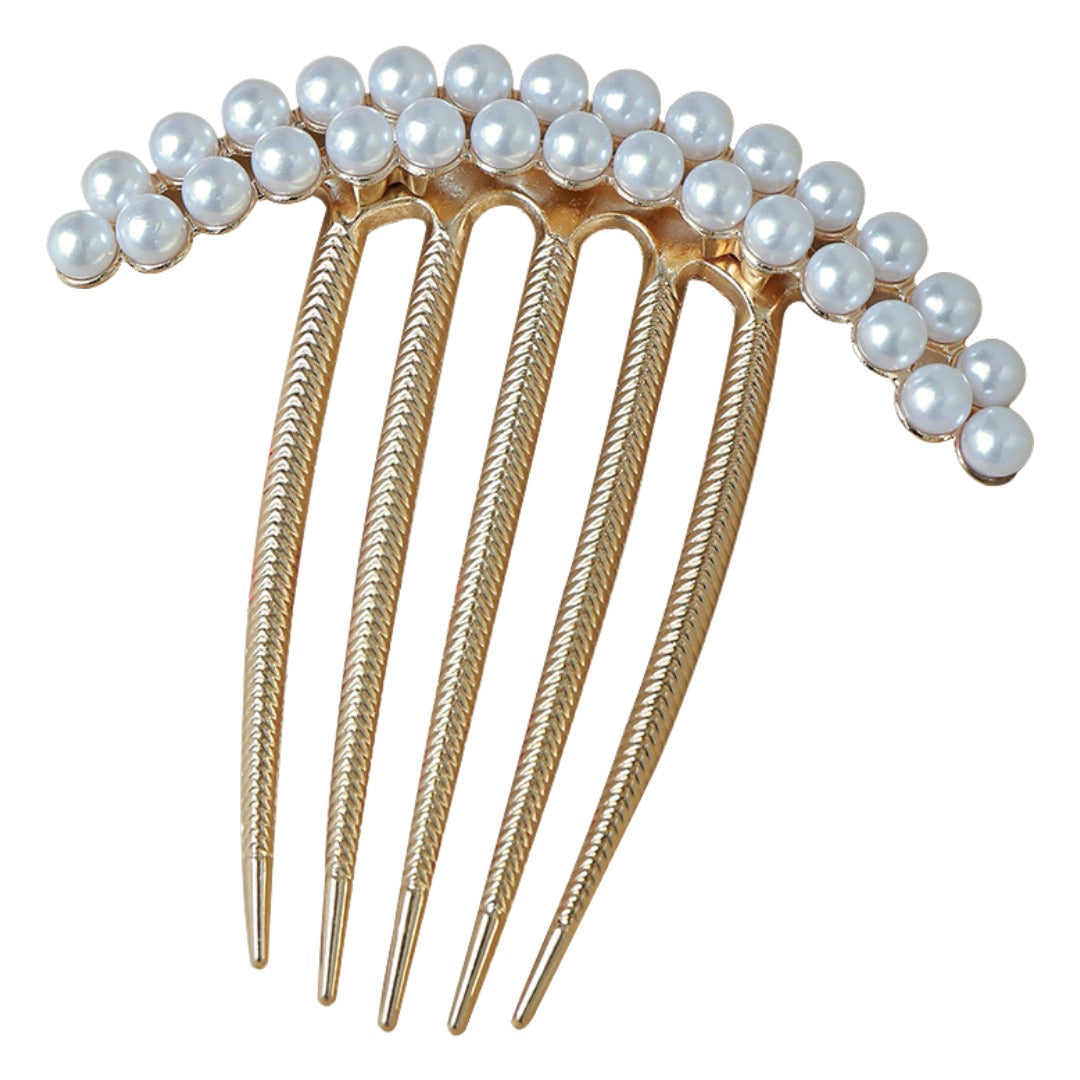 ヘアコーム 夜会巻きコーム レディース ヘアアクセサリー 女性用 フェイクパール パール調 ラインストーン 髪飾り 留袖 和服 七五三 卒業式 入学式 結婚式 母親 髪留め キラキラ おしゃれ かわいい 華やか 上品 エレガント フェミニン 大人女子 婦人用