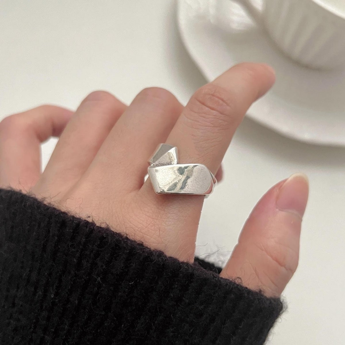 指輪 オープンリング レディース 女性 アクセサリー 幅広 商品画像2