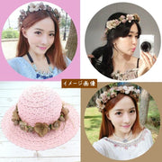 ヘッドコサージュ ヘッドドレス ブライダル 花冠 フラワーティアラ ウエディング コスプレ 髪飾り ヘアアクセサリー ヘアアレンジ レディース 花飾り ピンク ホワイト ブルー ブラウン