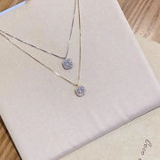 ネックレス レディース スクエアモチーフ ビジュー 鎖骨チェーン シンプル 上品 きれいめ アクセサリー ギフト 女性用