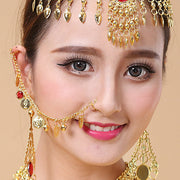 ベリーダンス アクセサリー 単品 ヘッドアクセサリー クリップイヤリング フックピアス ノーズチェーン ダンス衣装 レディース ネックレス 2way ヘッドドレス ストーン ビジュー コイン 舞踏 インド風 アラビアン風 コスプレ ステージ衣装 華やか エスニック 女性用 婦人用