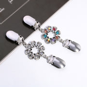 ストールクリップ ショールクリップ レディース 女性 アクセサリー ファッション雑貨 小物 フラワー 花 ラインストーン カラフル ホワイト シルバーカラー 華やか 可愛い キュート エレガント 綺麗 おしゃれ