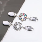 ストールクリップ ショールクリップ レディース 女性 アクセサリー ファッション雑貨 小物 フラワー 花 ラインストーン カラフル ホワイト シルバーカラー 華やか 可愛い キュート エレガント 綺麗 おしゃれ