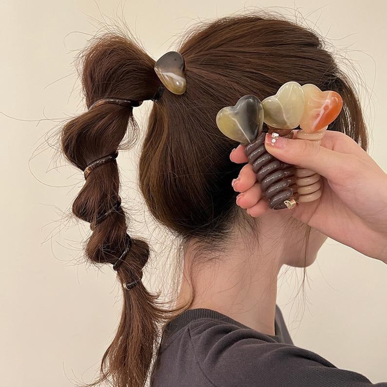 コイルポニー レディース 女性用 ヘアアクセサリー スパイラルポニー ハート 商品画像2