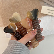 コイルポニー レディース 女性用 ヘアアクセサリー スパイラルポニー ハート ポニーテール ぐるぐる かわいい おしゃれ ヘアアレンジ まとめ髪