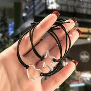 ヘアゴム リングゴム レディース 髪飾り 髪留め ヘアアクセサリー ヘアアレンジ まとめ髪 結び目 2重 リング ハート スター 星