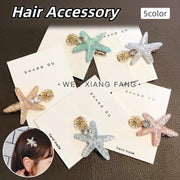 ヘアクリップ くちばしクリップ ヘアアクセサリー レディース 髪飾り 髪留め ヒトデ ラインストーン ビジュー パール風 可愛い