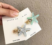 ヘアクリップ くちばしクリップ ヘアアクセサリー レディース 髪飾り 髪留め ヒトデ ラインストーン ビジュー パール風 可愛い