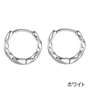 フープピアス ピアス メンズ レディース 男性 女性 男女兼用 アクセサリー リングタイプ サークル ウェーブ 輪っか ゆらゆら シンプル かっこいい カジュアル レトロ 定番 おしゃれ プレゼント ギフト 記念日 お出かけ 銀色 黒 ローズゴールド