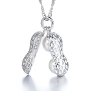 ペンダントトップ ネックレス チェーン無し アクセサリー レディース 女性 婦人 上品 シンプル 華奢 ピーナッツモチーフ 落花生 フェイクパール 結婚式 お呼ばれ セレモニー ご褒美 プレゼント ギフト 彼女 恋人