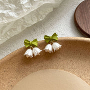 スタッドピアス アクセサリー レディース 女性用 スズラン 小花 フラワー リボン 可憐 垂れる おしゃれ かわいい お出かけ ガーリー キュート フェミニン 大人上品 きれいめ カジュアル デイリー ギフト プレゼント 贈り物