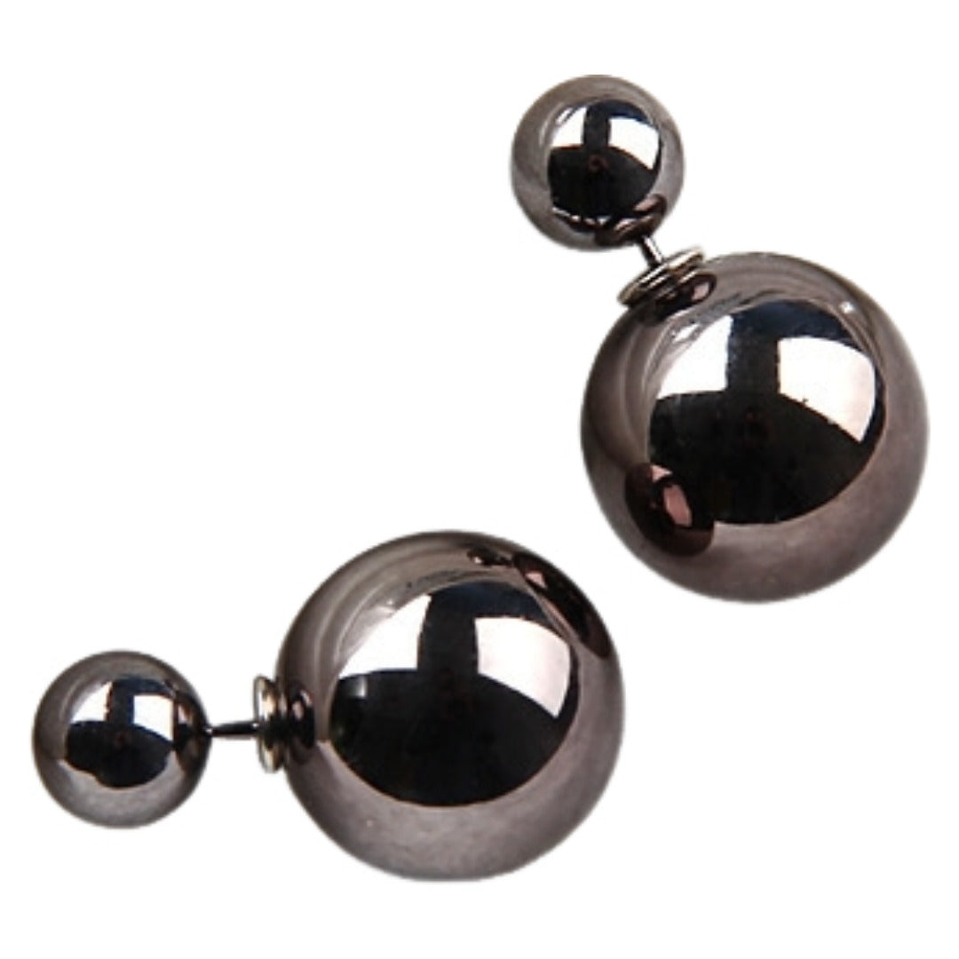 ピアス スタッドピアス レディース アクセサリー バックキャッチ付き ボール 416ブラック バリエーション画像