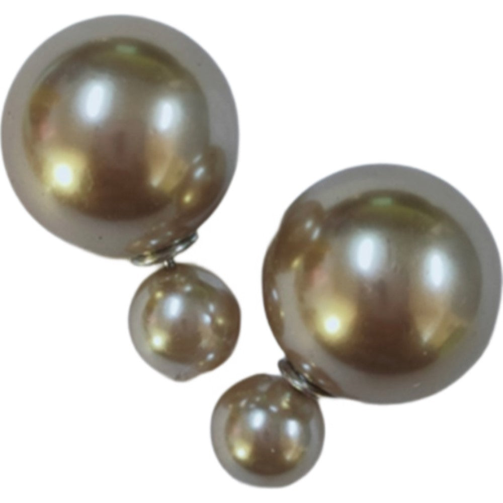 ピアス スタッドピアス レディース アクセサリー バックキャッチ付き ボール ブラウン バリエーション画像