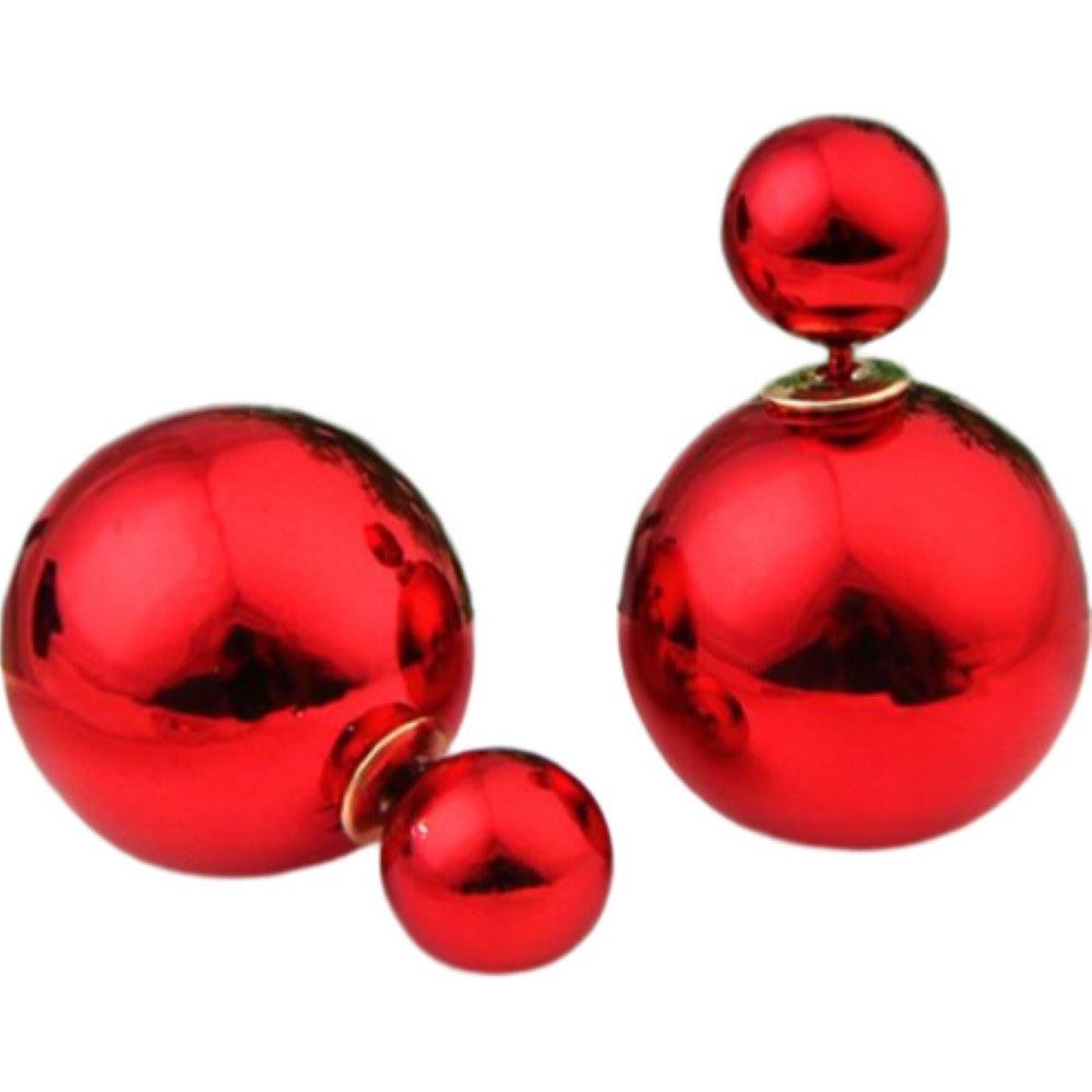 ピアス スタッドピアス レディース アクセサリー バックキャッチ付き ボール レッド バリエーション画像