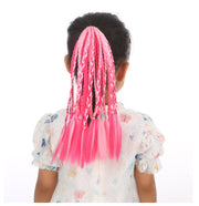エクステ ヘアゴム 三つ編み 部分ウィッグ キッズ 子供用 ヘアアクセサリー グラデーション ツイスト つけ毛 つけ髪 付け毛 ヘアピース ヘアアレンジ エクステンション ワンポイント カラー おしゃれ かわいい かっこいい ダンス 仮装 ハロウィン イベント パーティー