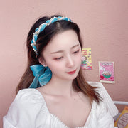 カチューシャ ロングリボン レディース ヘアアクセサリー シフォン フェイクパール ヘッドバンド 髪飾り ヘアアレンジ 華やか お出かけ おしゃれ 可愛い 上品 清楚 オフィス 通勤 デート 女子力アップ 女性用 婦人用 ファッション小物