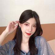 ピアス ハーフフープ スタッドピアス レディース 女性用 婦人用 アクセサリー 耳飾り C型 2連風 ねじり 単色 シルバーカラー おしゃれ かわいい カジュアル 普段使い ギフト プレゼント