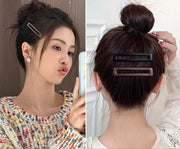 ヘアピン 2本セット レディース ヘアアクセサリー パッチン留め スリーピン 髪留め つや消し まとめ髪 シンプル 普段使い おしゃれ