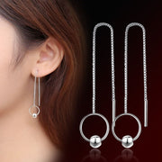 アメリカンピアス ベネチアンチェーン ロング レディース アクセサリー シルバーカラー 揺れる サークル フープ  華やか 上品 華奢 細身 エレガント 存在感 カジュアル おしゃれ 耳飾り 普段使い 婦人 普段使い ファッション小物 プレゼント 贈り物 誕生日 記念日 お出かけ プチギフト 高見え お呼ばれ パーティー 結婚式 卒業式 ウエディング 2次会