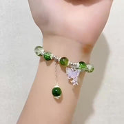 ブレスレット レディース アクセサリー 女性用 腕輪 水晶風 クリスタル風 ストーン風 キラキラ 蝶 チョウ バタフライ おしゃれ かわいい フェミニン キュート ギフト プレゼント 贈り物 大人可愛い