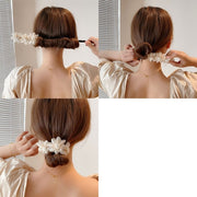 デフトバン レディース ヘアアクセサリー シニヨンメーカー お団子メーカー フラワー 花 まとめ髪 かわいい おしゃれ 髪飾り 女性 大人女子 婦人