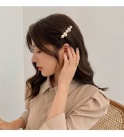 ヘアクリップ 2個セット ヘアピン ヘアアクセサリー レディース 女性 髪留め 髪飾り パール調 べっ甲風 ツイスト チェーン かわいい おしゃれ