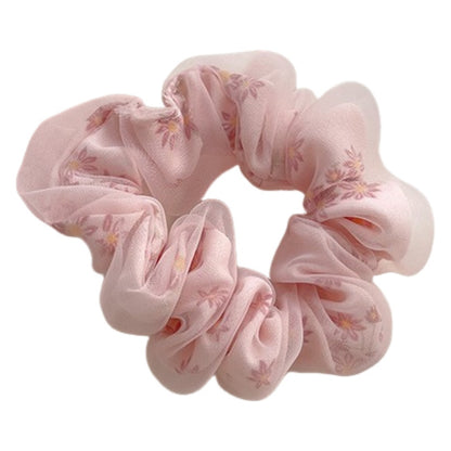 シュシュ 同色2個セット ヘアゴム 髪留め チュールレース メッシュ ピンク2個セット バリエーション画像