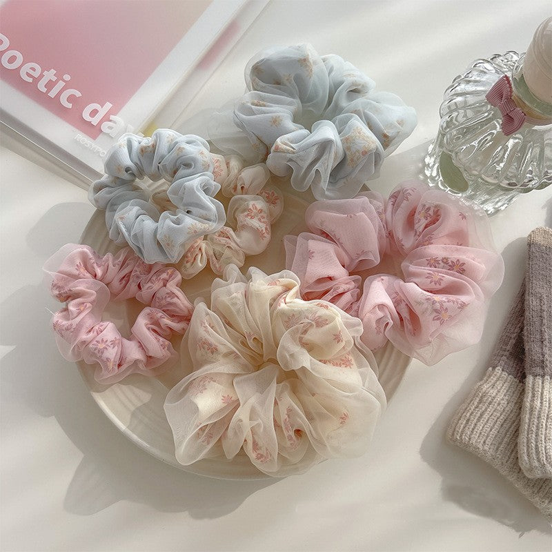 シュシュ 同色2個セット ヘアゴム 髪留め チュールレース メッシュ 商品画像4