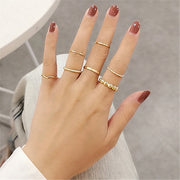 指輪 8点セット リング アクセサリー レディース 女性 婦人 ファッションリング シンプル おしゃれ かわいい ギフト プレゼント ファッション雑貨