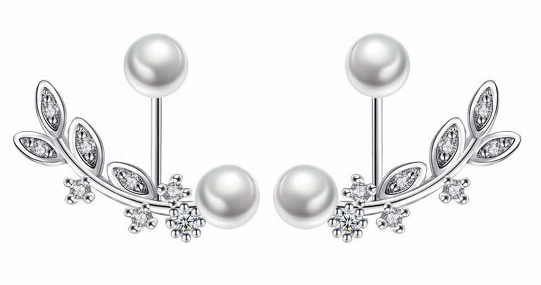 ピアス スタッドピアス アクセサリー レディース ラインストーン リーフ 銀色 キラキラ 可愛い おしゃれ ギフト 記念日 誕生日 プレゼント 贈り物 ファッション小物 女性用