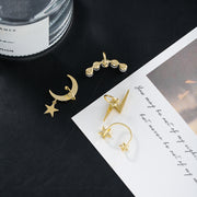 イヤーカフ ノンホールピアス 片耳用 アクセサリー レディース 女性 婦人 星 月 三日月 パール調 雷 おしゃれ かわいい ギフト プレゼント ファッション小物