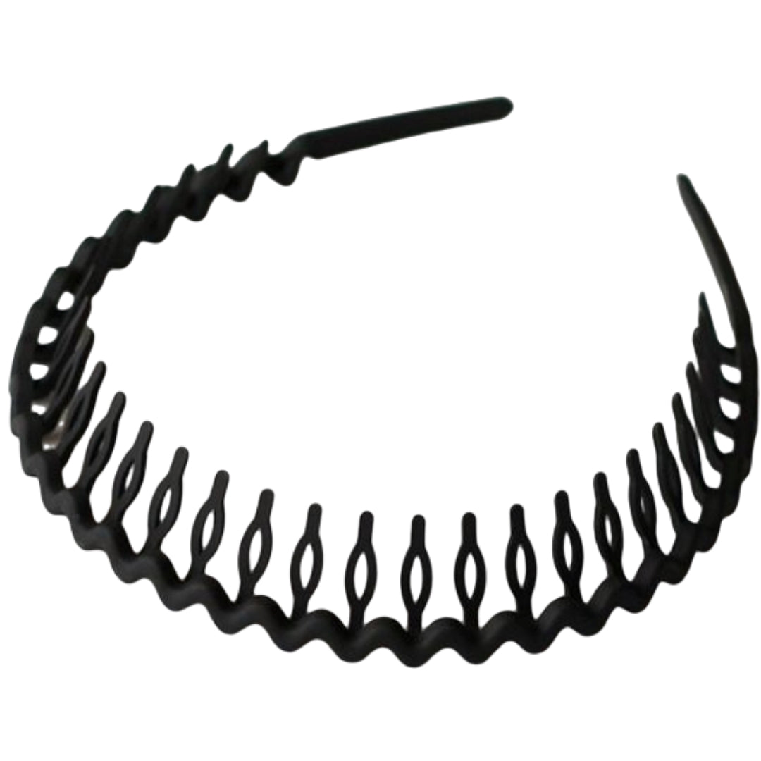 カチューシャ レディース ヘアアクセサリー ウェーブ ヘアバンド 細め 波 カラバリ豊富 コーム コーム付き かわいい おしゃれ 女性 大人女子 婦人 髪飾り 前髪