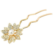 ヘアピン Uピン 簪 かんざし レディース ヘアアクセサリー フラワー 花 ラインストーン キラキラ パール調 きれいめ 華やか 可愛い おしゃれ エレガント パーティー 結婚式 二次会 髪留め 髪飾り まとめ髪 ヘアアレンジ お呼ばれ おでかけ 女性用