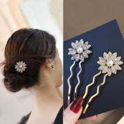 ヘアピン Uピン 簪 かんざし レディース ヘアアクセサリー フラワー 花 ラインストーン キラキラ パール調 きれいめ 華やか 可愛い おしゃれ エレガント パーティー 結婚式 二次会 髪留め 髪飾り まとめ髪 ヘアアレンジ お呼ばれ おでかけ 女性用