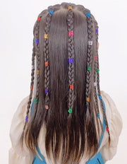 ブレイズビーズ 100個入り キッズ 子供用 女の子 ヘアアクセサリー 髪飾り ヘアアレンジ ヘアリング ヘアビーズ 留め具 ドレッドヘア 三つ編み 可愛い おしゃれ