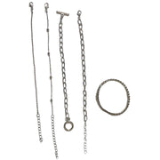 ブレスレット 5本セット レディース 女性 アクセサリー チェーン ラインストーン 鎖 華奢 細め おしゃれ 上品 かわいい シンプル メタル 金属 シルバーカラー ゴールドカラー キラキラ 細い ボールチェーン 重ね付け 普段使い 仕事場 高級感 大人