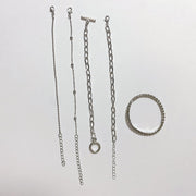 ブレスレット 5本セット レディース 女性 アクセサリー チェーン ラインストーン 鎖 華奢 細め おしゃれ 上品 かわいい シンプル メタル 金属 シルバーカラー ゴールドカラー キラキラ 細い ボールチェーン 重ね付け 普段使い 仕事場 高級感 大人